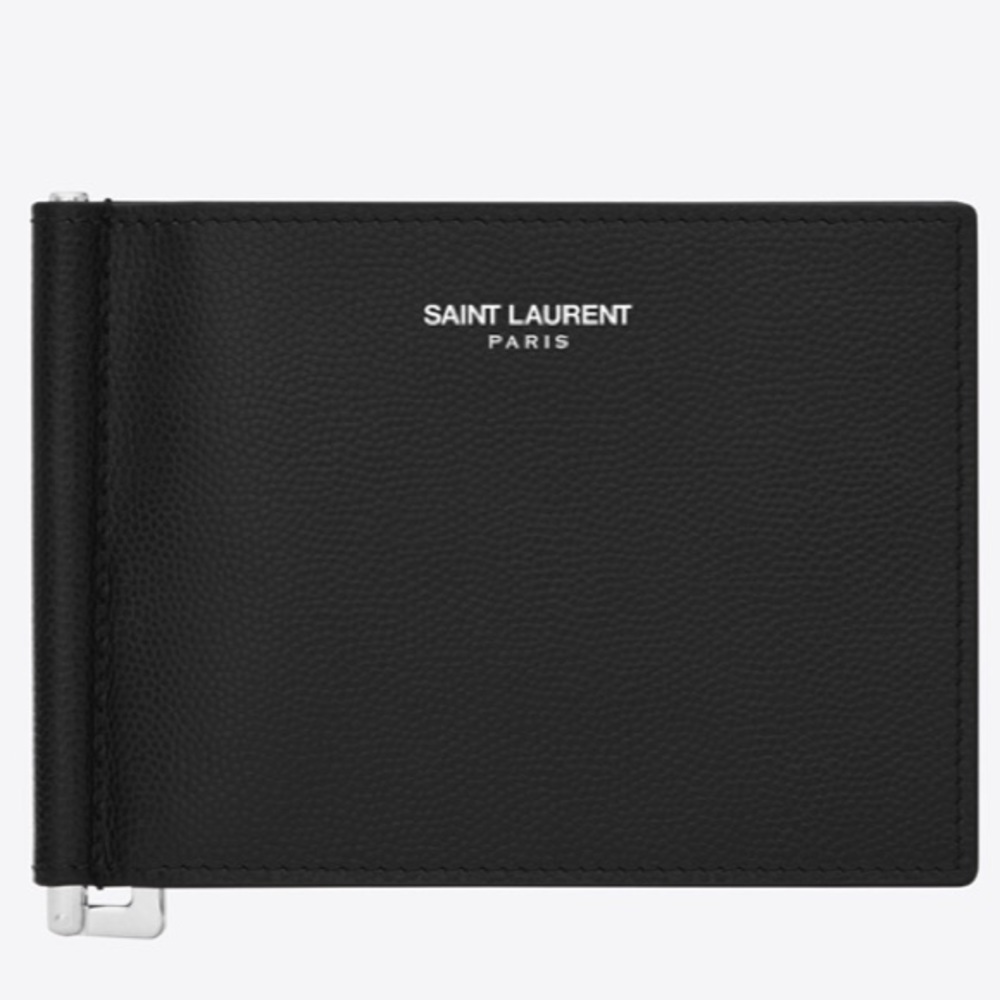 Saint Laurent Men’s YSL Leather Money Wallet w/ Money Clip - BRAND NEW!